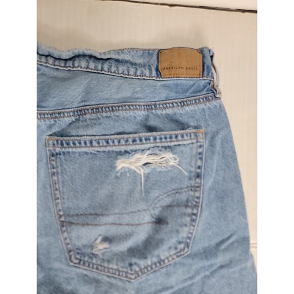 AMERICAN EAGLE Jeans Sz 14 Super High Rise Ultra Wide Leg Drapey Distressed - Picture 12 of 12